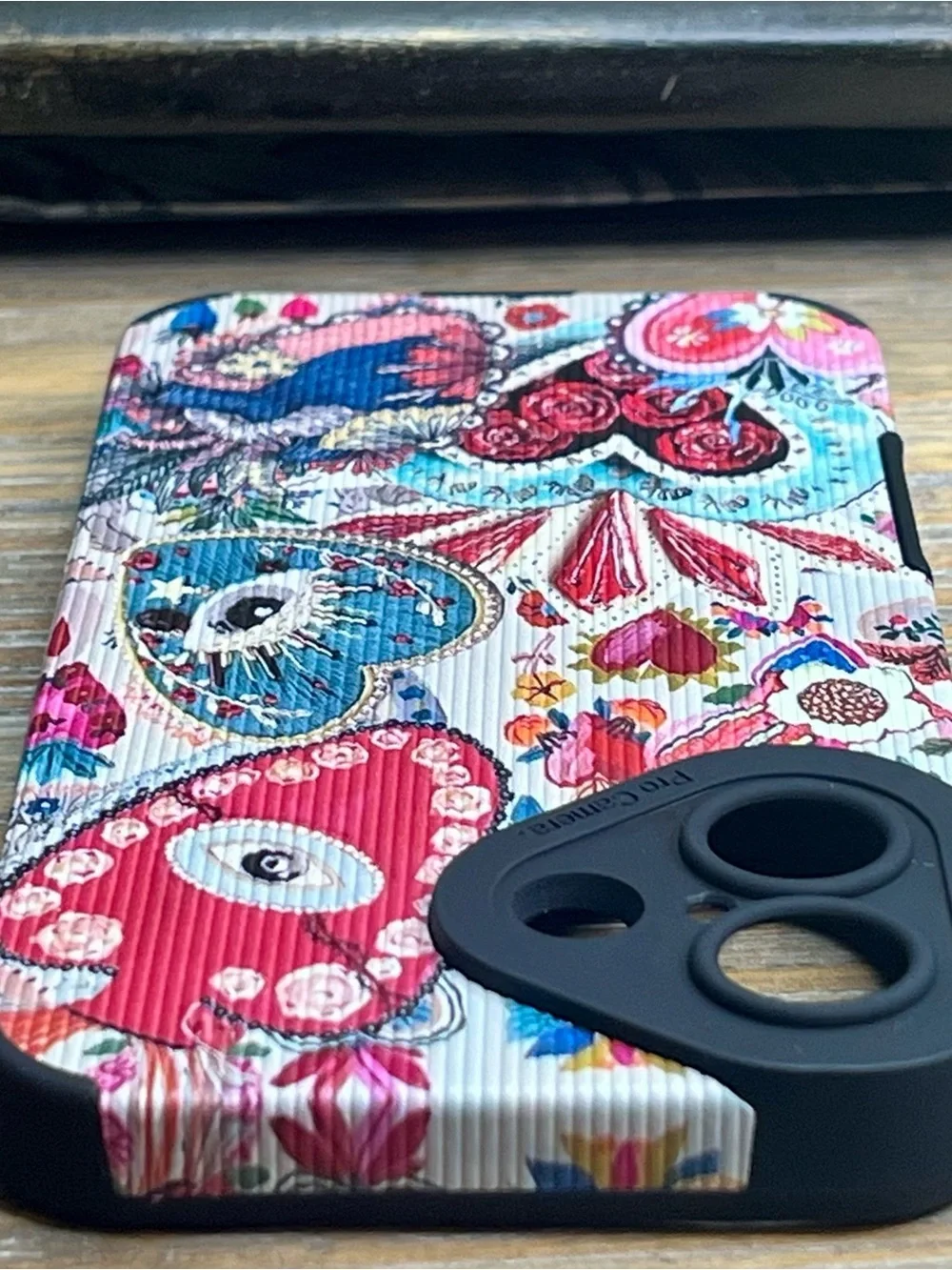 iPhone 16 Case Boho Evil Eye Heart Floral Pattern Protective Slim Cover